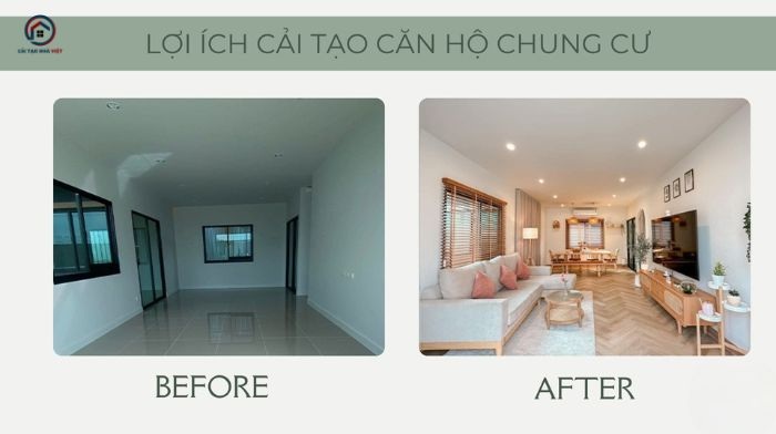 So với việc mua căn hộ mới, cải tạo giúp bạn tiết kiệm đáng kể mà vẫn đạt hiệu quả mong muốn