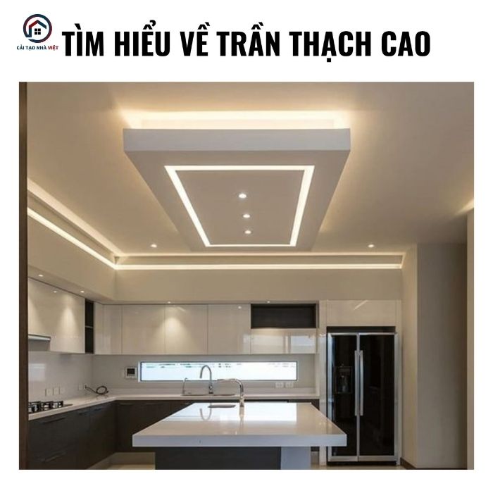 Trần thạch cao là loại trần giả được làm từ vật liệu chính là tấm thạch cao