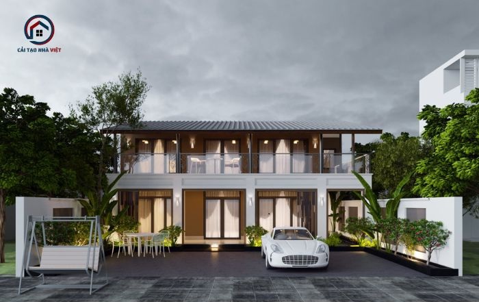 Công trình gây ấn tượng mạnh mẽ nhờ hệ thống cửa kính cao cấp và đèn chiếu sáng