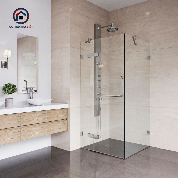 Nên phân tách khu vực khô - ướt một cách rõ ràng để tránh lộn xộn và đảm bảo vệ sinh